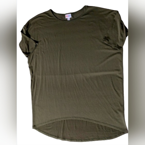 Solid Green Lularoe Irma Size Large - Picture 2 of 7